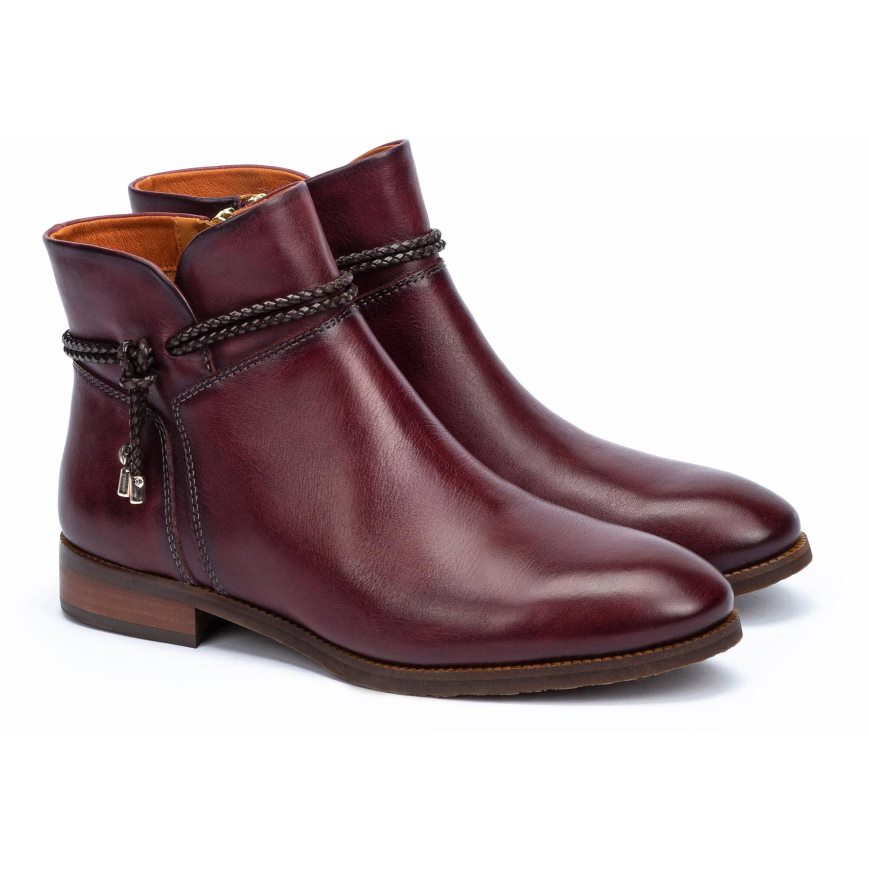 Women's Pikolinos ROYAL W4D-8908 Ankle Boots Dark Red | NZ J2A5379